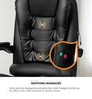 Black PU Leather Massage Office Chair with Footrest