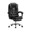 Black PU Leather Massage Office Chair with Footrest