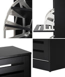 Black Shoe Storage Cabinet with 3 Doors for 45 Pairs