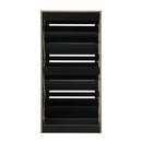 Black Shoe Storage Cabinet with 3 Doors for 45 Pairs