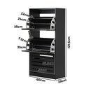 Black Shoe Storage Cabinet with 3 Doors for 45 Pairs
