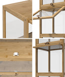 Oak Slim Display Cabinet with 5-Tier Clear Shelves