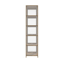 Oak Slim Display Cabinet with 5-Tier Clear Shelves