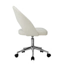 White and Silver Boucle Hollow Armless Home Office Chair