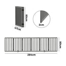 Grey Wooden Pet Gate Dog Fence with 6 Panels 80cm