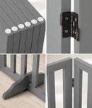 Grey Wooden Pet Gate Dog Fence with 6 Panels 80cm