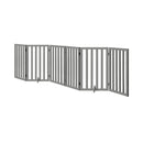 Grey Wooden Pet Gate Dog Fence with 6 Panels 80cm