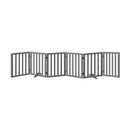 Grey Wooden Pet Gate Safety Stair Barrier with 6 Panels