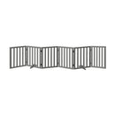 Grey Wooden Pet Gate Safety Stair Barrier with 6 Panels