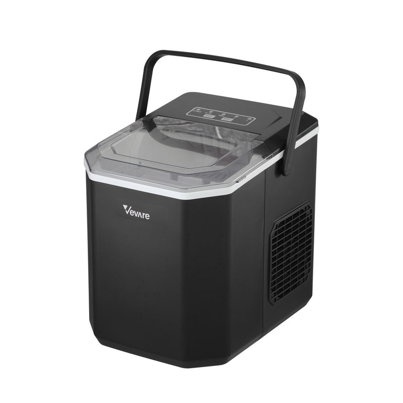 Black Portable Ice Maker Machine with Handle 12kg Capacity