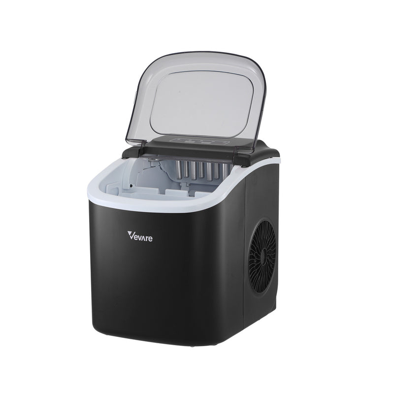 Black Portable Ice Maker Machine with Ice Cube Tray 12kg Capacity
