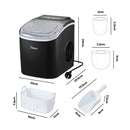 Black Portable Ice Maker Machine with Ice Cube Tray 12kg Capacity