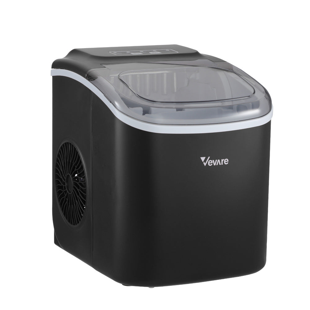 Black Portable Ice Maker Machine with Ice Cube Tray 12kg Capacity
