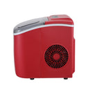 Red Portable Ice Maker Machine with Ice Cube Tray 12kg Capacity