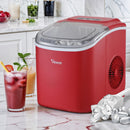 Red Portable Ice Maker Machine with Ice Cube Tray 12kg Capacity