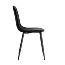 Set of 2 Black PU Leather Dining Chairs