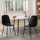 Set of 2 Black PU Leather Dining Chairs