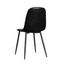Set of 2 Black PU Leather Dining Chairs