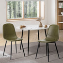 Set of 2 Green PU Leather Dining Chairs