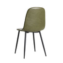 Set of 2 Green PU Leather Dining Chairs