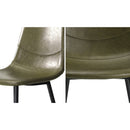Set of 2 Green PU Leather Dining Chairs