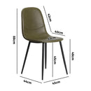 Set of 2 Green PU Leather Dining Chairs