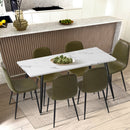 Set of 2 Green PU Leather Dining Chairs