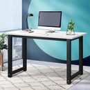 Computer Desk with White Top and Metal Frame 120cm