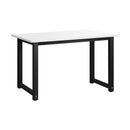 Computer Desk with White Top and Metal Frame 120cm