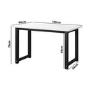 Computer Desk with White Top and Metal Frame 120cm