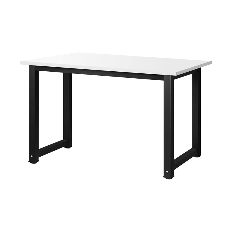 Computer Desk with White Top and Metal Frame 120cm