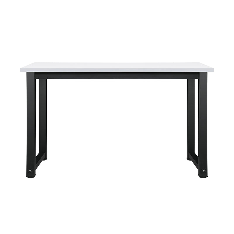 Computer Desk with White Top and Metal Frame 120cm