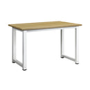 Computer Desk with Wood Top and White Frame 120cm