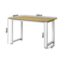 Computer Desk with Wood Top and White Frame 120cm