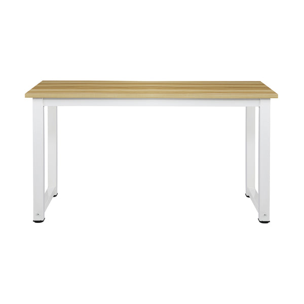 Computer Desk with Wood Top and White Frame 120cm