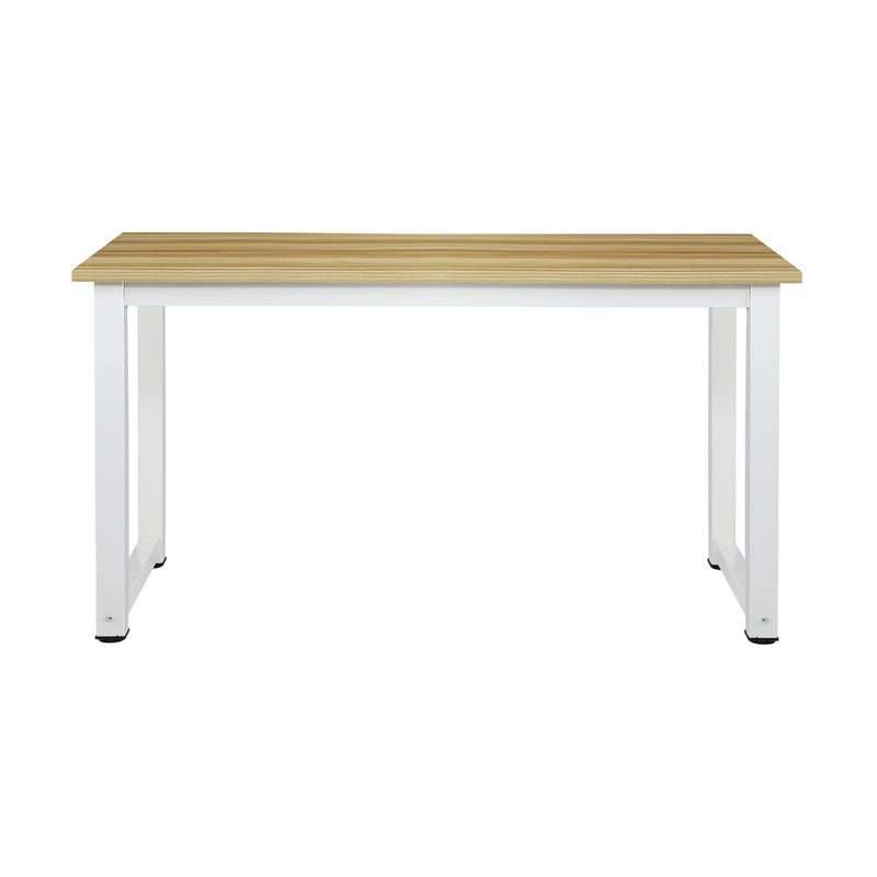 Computer Desk with Wood Top and White Frame 120cm