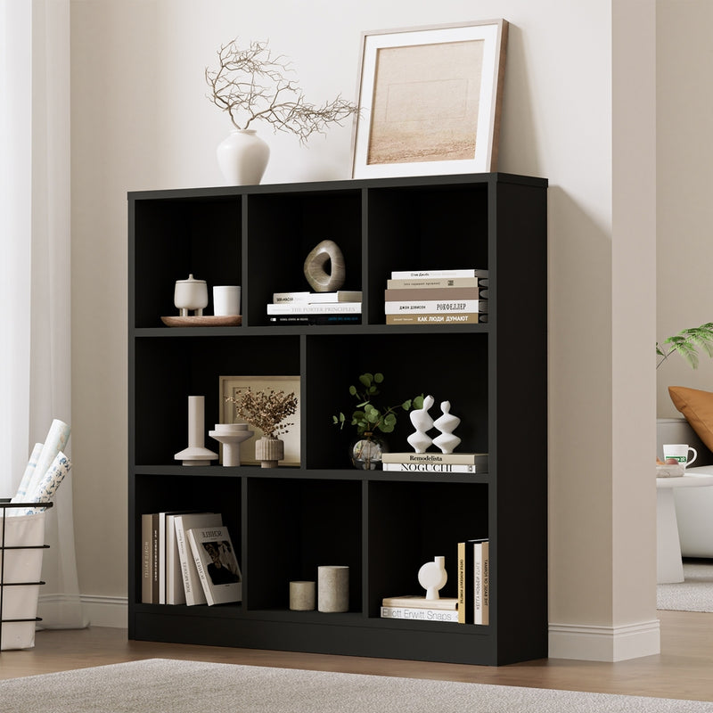 Black Bookshelf Display Shelves Storage Organizer Unit
