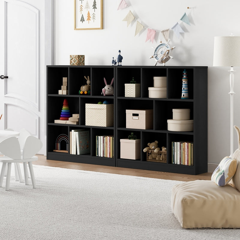 Black Bookshelf Display Shelves Storage Organizer Unit