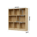Natural Bookshelf Display Shelves Storage Organizer Unit