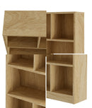 Natural Bookshelf Display Shelves Storage Organizer Unit