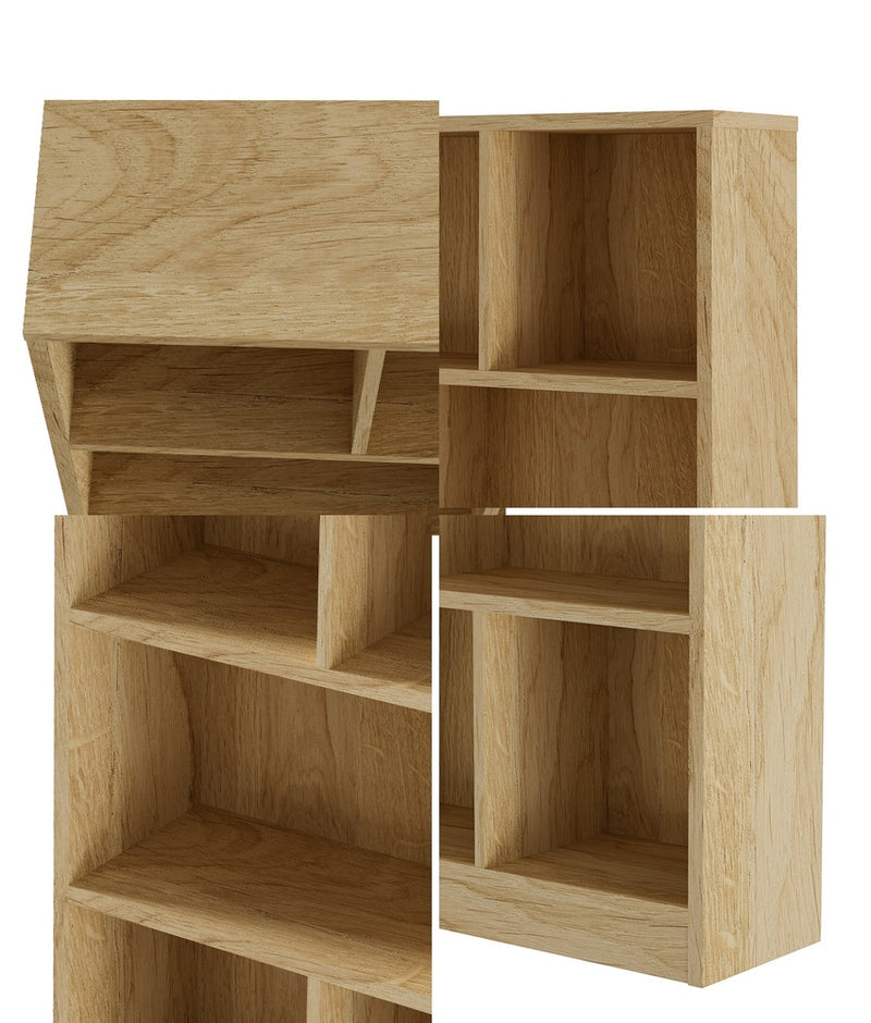 Natural Bookshelf Display Shelves Storage Organizer Unit