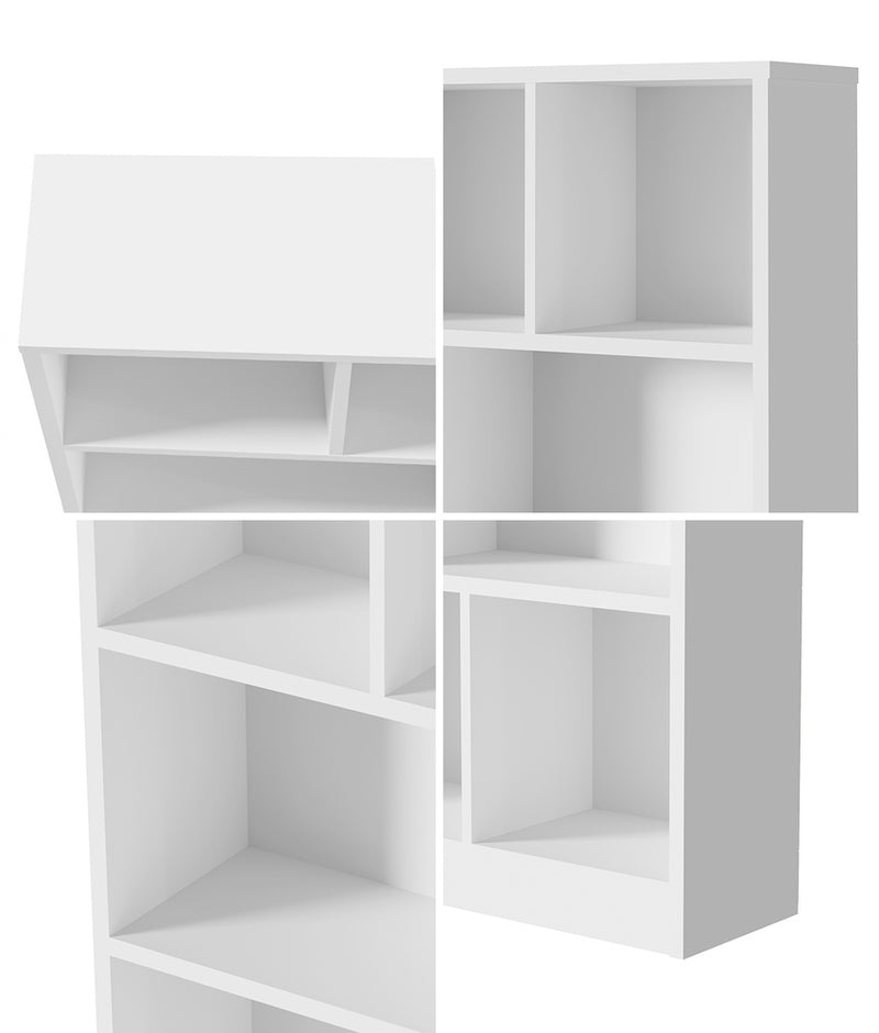 White Bookshelf Display Shelves Storage Organizer Unit