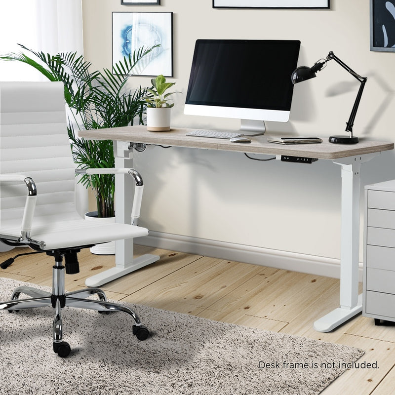 Adjustable Electric Standing Desk Top Grey Oak