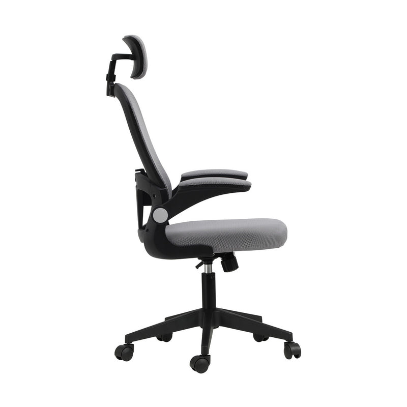Black and Grey Mesh Executive Office Chair with Racing Style and Tilt Function