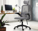 Black and Grey Mesh Executive Office Chair with Racing Style and Tilt Function