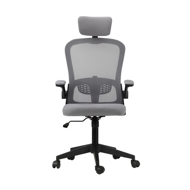 Black and Grey Mesh Executive Office Chair with Racing Style and Tilt Function