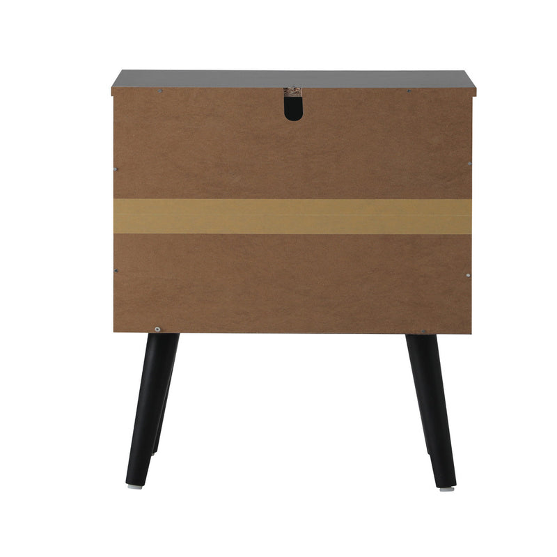 Rattan Bedside Table with 2 Drawers Storage Cabinet