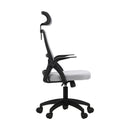 Black and Grey Mesh Office Chair with Fabric Seat