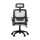 Black and Grey Mesh Office Chair with Fabric Seat