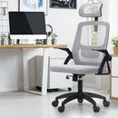 Black and Grey Mesh Office Chair with Fabric Seat